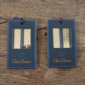 NWT David Donahue metal Dress Shirt Collar Stays - 2 sets for 4 total